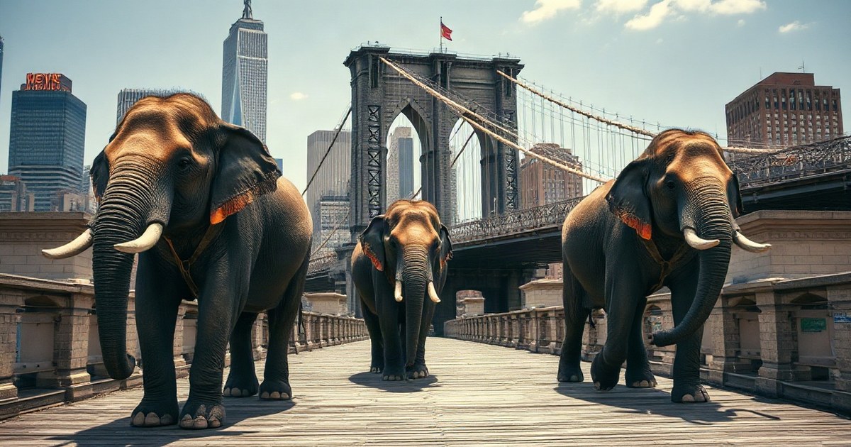 21 elefanti sul Brooklyn Bridge: la storia NYC del 1884 - NewYork4u.it