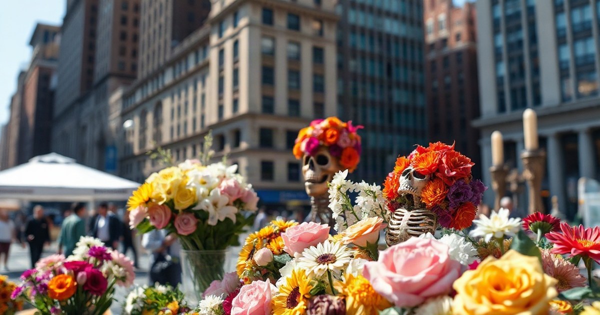 Día de Muertos a NYC: l'altare floreale gigante al Flatiron - NewYork4u.it